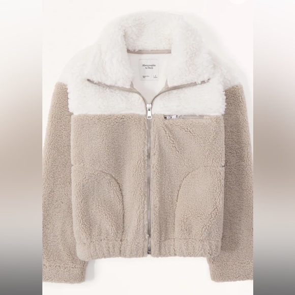 Abercrombie Mixed Sherpa Jacket - Picture 2 of 4